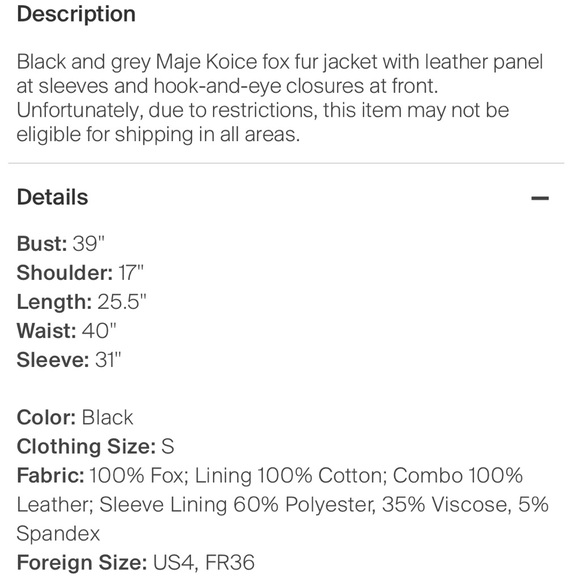 Maje Koice Fox Fur Jacket - Picture 5 of 8